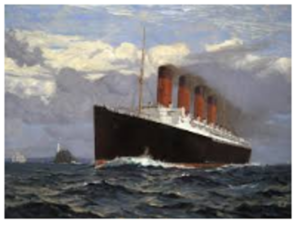 The Lusitania sinks.