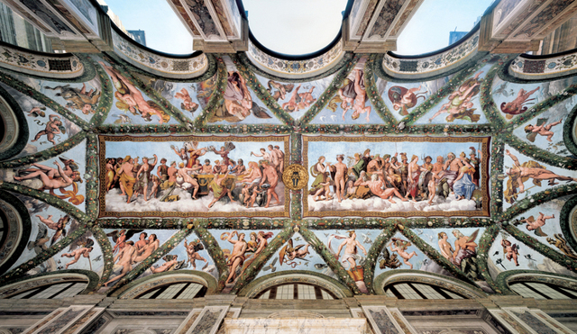 Loggia di Psiche, villa Farnesina, Raffaello, Giovanni da Udine, Sebastiano, Giulio Romano, Sodoma, Penni