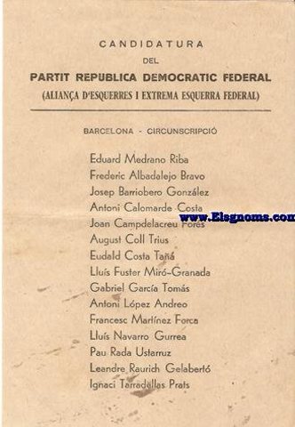 Aparició del Partit Republicà Democràtic Federal