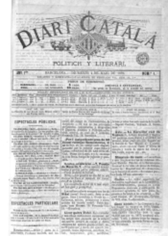 Primer diari polític catalanista: "Diari Català"