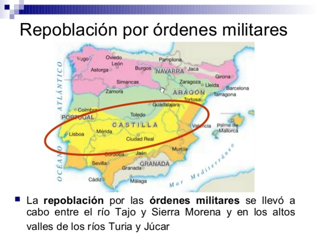 Repoblación por Órdenes Militares 1ºmitad del S.XII