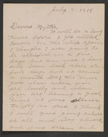 Letter to Myrtle from Henry McNutt