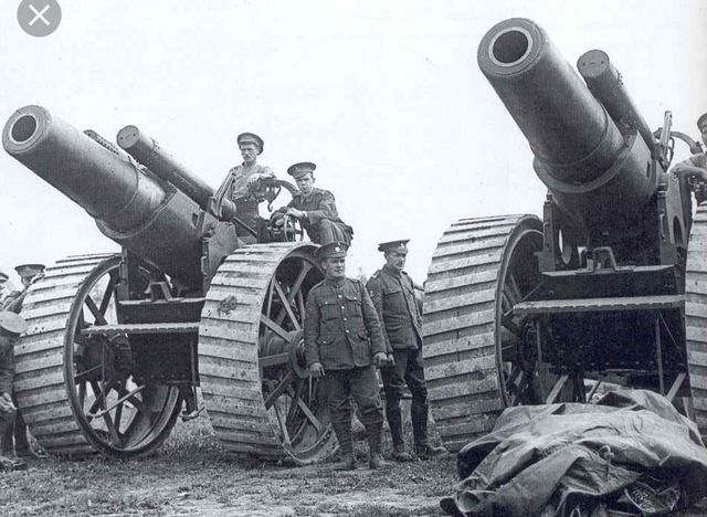 French use heavy artillery from a trench