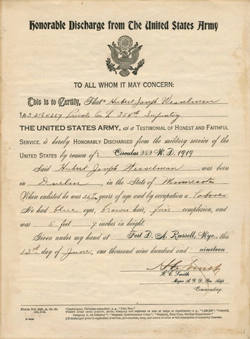 Discharge of Hubert Wesselman