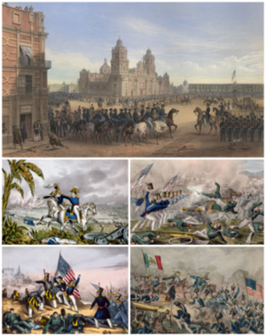 The Mexican-American war had occurred due to the firing of troops at the Rio-Grande River and had included the Texas Revolution as well . Much of the cause of this war was to expand westward.