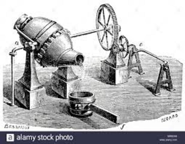 Henry Bessemer - patenteia um novo processo de produção de aço que aumenta a sua resistência e permite a sua produção em escala verdadeiramente industrial.