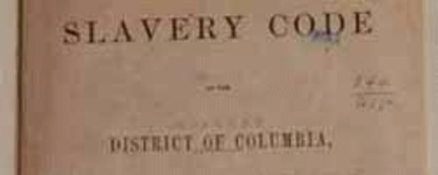 Slaves Trade Banned in D.C