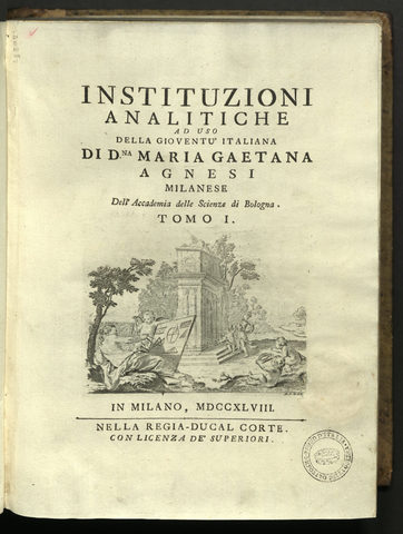 Maria Gaetana Agnesi publishes "Instituzioni Analitiche"