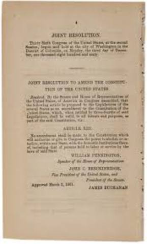 Slavery Officially Abolished with the Thirteenth Amendment