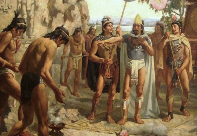 Guerra Tenochtitlán entre conquistadores y aztecas.