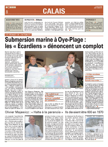 Submersion marine à Oye-Plage : les « Écardiens » dénoncent un complot