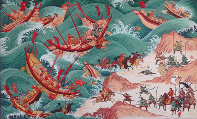 The mongols attack Japan