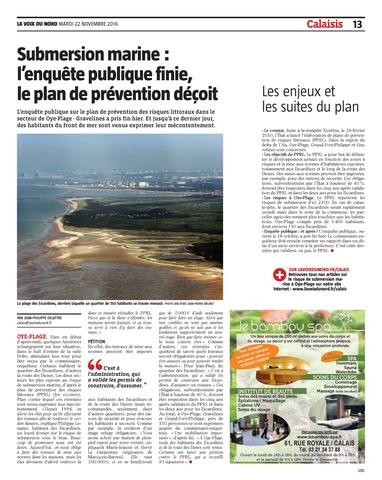 Submersion marine : l’enquête publique finie, le plan de prévention déçoit