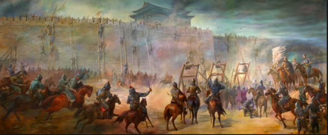 Mongol army destroys city