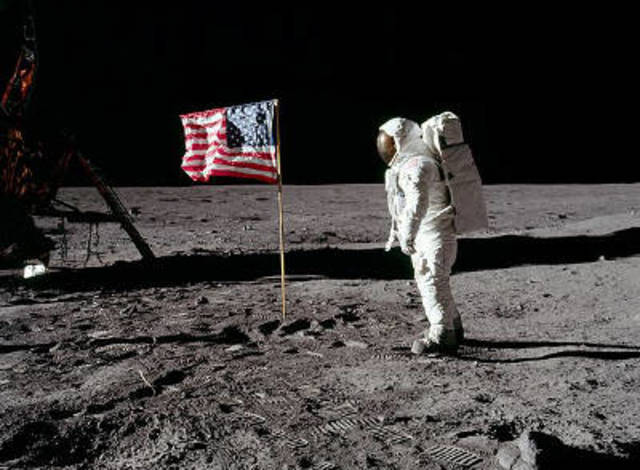 American Astronauts Land on the Moon