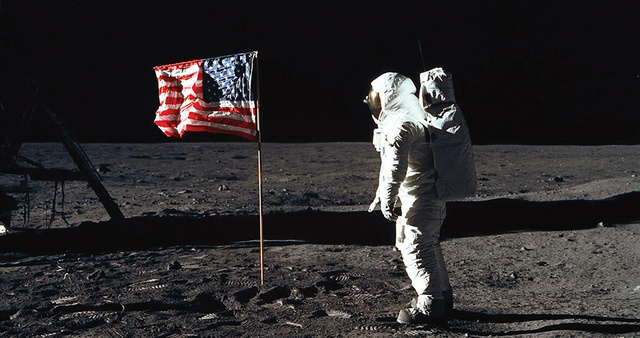 American Astronauts Land on the Moon