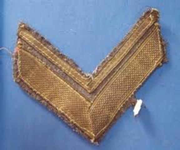 John C. Laing was given the wounded chevron badge