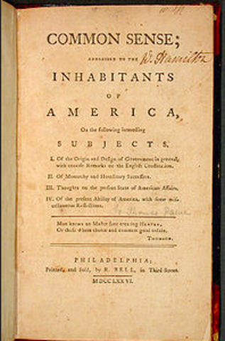 "Common Sense" published by Thomas Paine