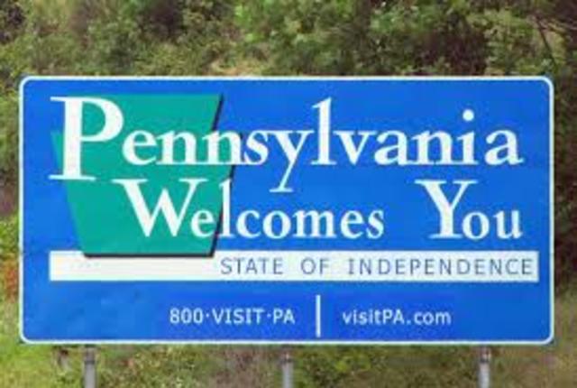 When Pennsylvania became a colony.