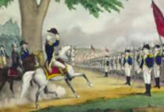 Washington arrives on outskirts of Boston with Continental troops