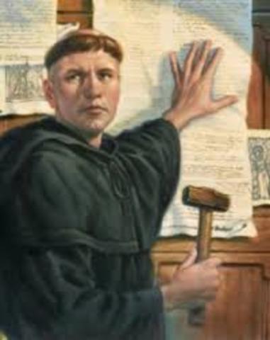 Martin Luther Posts 95 theses on the door of Castle Church