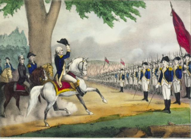 Washington arrives on outskirts of Boston with Continental troops