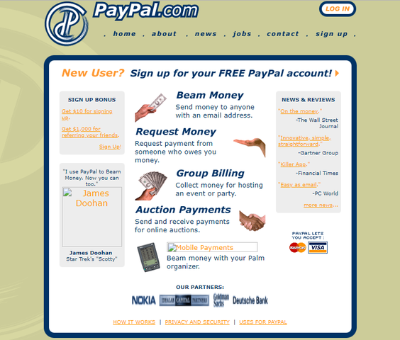 Iniciales de PayPal
