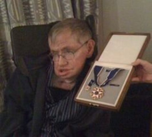Stephen Hawking is awarded a CBE