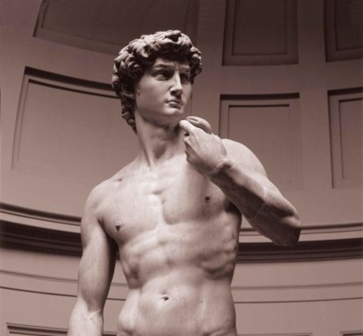 Michelangelo sculpts David