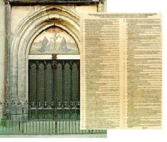 Martin Luther post "95Theses" on the door of the Castle Church