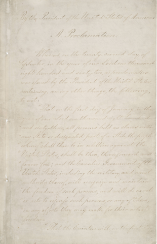 The Emancipation Proclamation