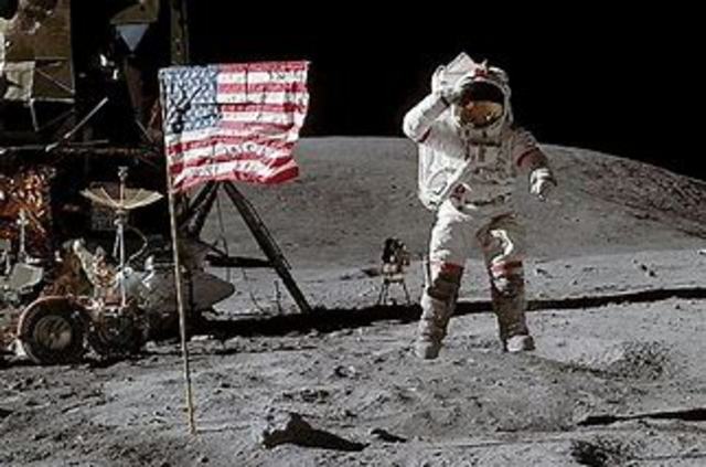 American astronauts land on the moon