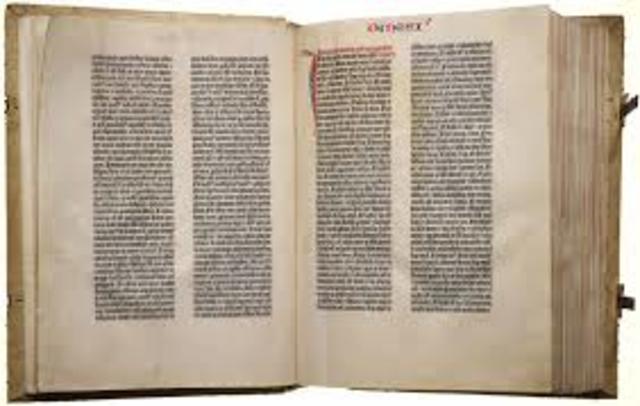 Gutenberg prints the first Bible