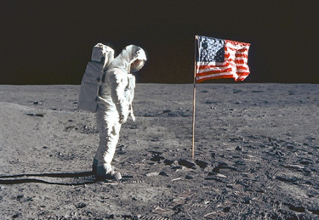 American astronauts land on the moon