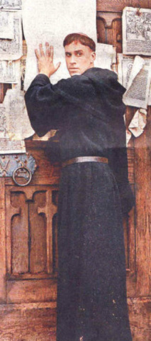 martin luther posts 95 theses on the door to castle church