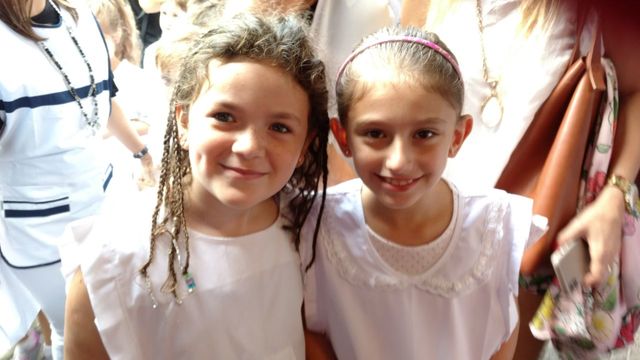 En el patio en 1er grado