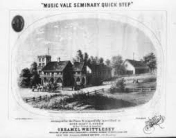 Music Vale Seminary, first American music school, founded at Salem by Oramel Whittlesey.