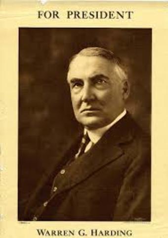 Warren G. Harding is elected president