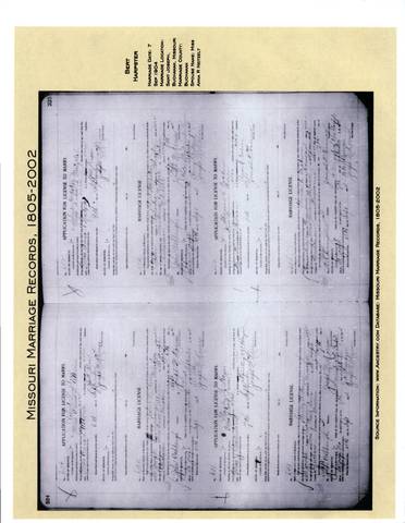 Bert Harpster Marriage Record
