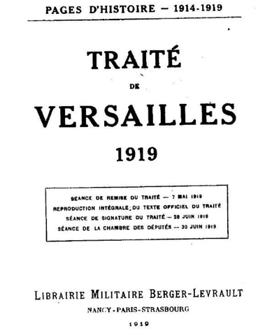 Le traité de Versailles