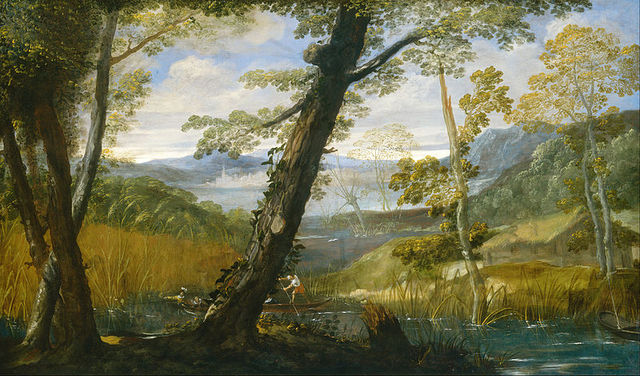 Annibale Carracci, paesaggio fluviale, 1589-90 ca., WNGA