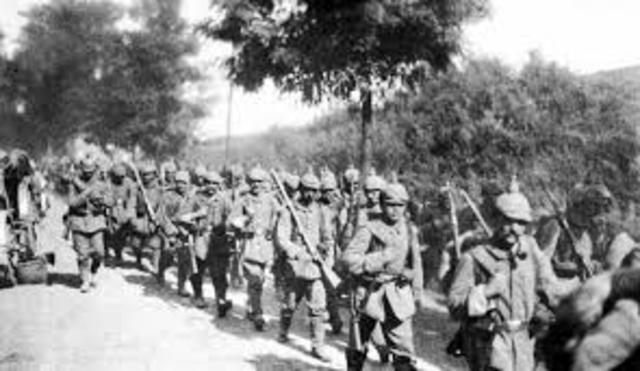 German troops enter Belgium ; Britain declares war on Germany