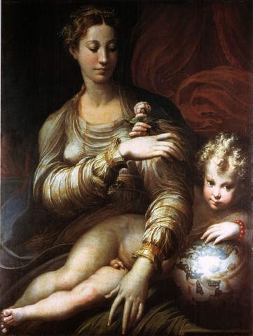 Parmigianino, Madonna della Rosa 2, 1530, olio su tavolaDresda, Gemäldegalerie