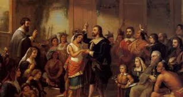 Pocahontas and John Rolfe get married