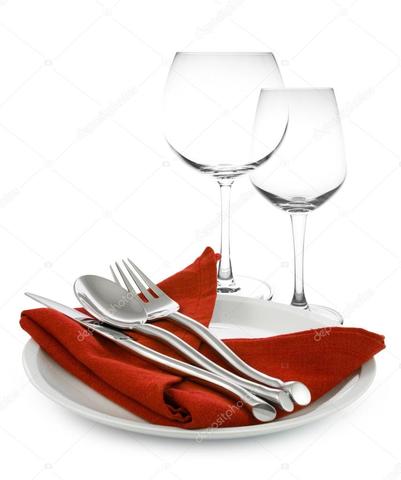 Uso del tenedor y copas de cristal en Francia