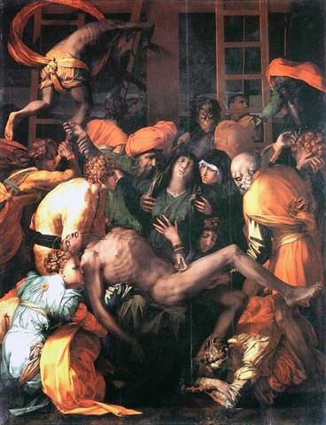 Rosso Fiorentino,Deposizione,1527-1528, olio su tavola,Sansepolcro, Chiesa di San Lorenzo