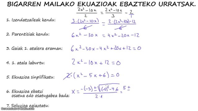 2.mailako ekuazioak. Ariketak