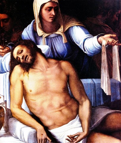 Sebastiano del Piombo, Pietà di Ubeda, 1539 circa, olio su lavagna, 124x111,Siviglia, Fundazione Casa Ducale di Medinaceli (in deposito Madrid, Prado)