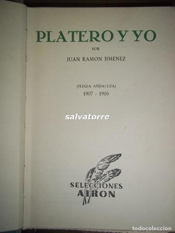 PLATERO Y YO. Juan Ramón Jiménez