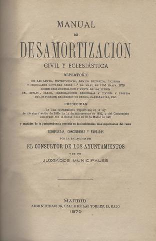 nueva Ley de Desamortización civil y eclesiástica